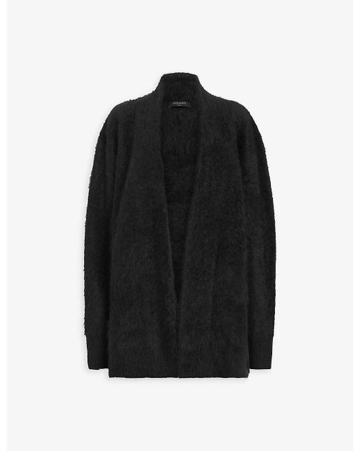 AllSaints Black Tessa Brushed Cashmere-blend Cardigan