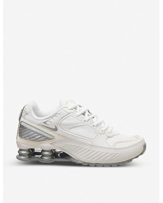 Nike Leather Shox Enigma Running Shoes in Platinum,White (White) | Lyst  Australia