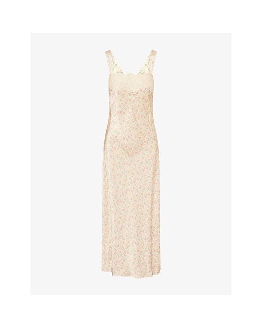 Rixo Natural Rosamarie Woven Midi Dress