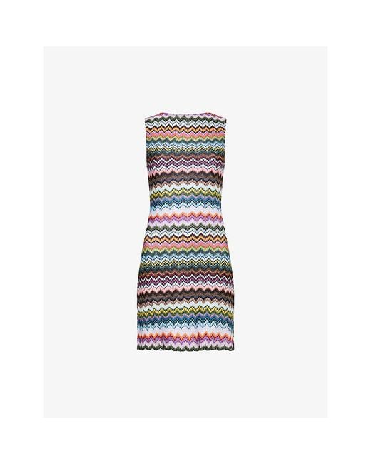 Missoni Multicolor Backless Chevron Knitted Mini Cover-Up