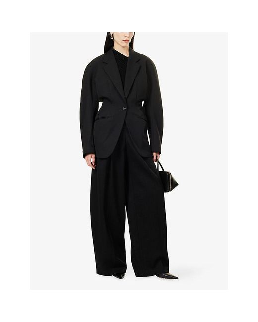 Mugler Black Hourglass Tailored Wool Jacket