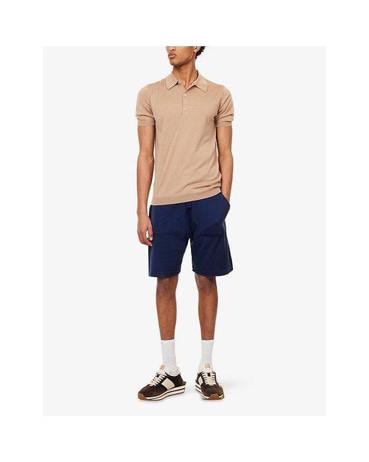 John Smedley Natural Macloud Short-Sleeve Merino-Wool Polo Jumper for men