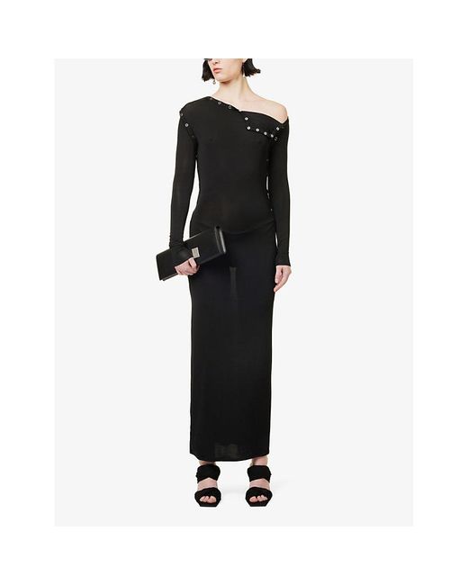 Y. Project Black Snap Off Slim-fit Stretch-woven Maxi Dress
