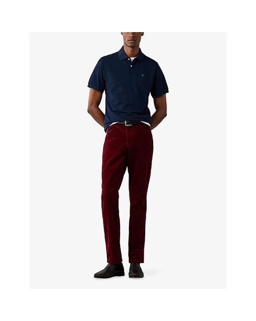 Hackett Blue Logo-Embroidered Slim-Fit Cotton Polo for men