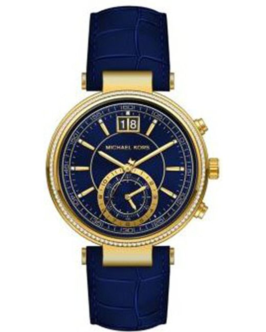 Michael Kors Blue Mk2425 Sawyer Gold-plated Stainless Steel Watch