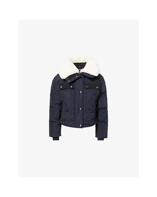 Fusalp Blue Lakki Faux-Fur-Collar Shell Jacket