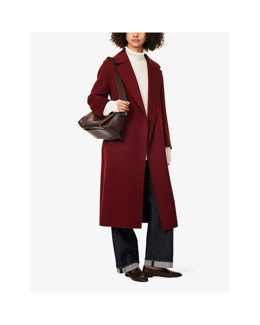 Max Mara Red Wool Robe Coat
