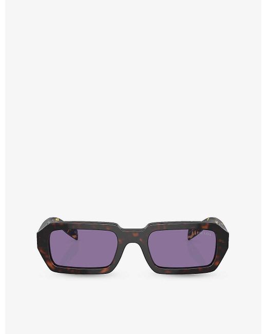 Prada Purple Pr A12s Irregular-frame Acetate Sunglasses
