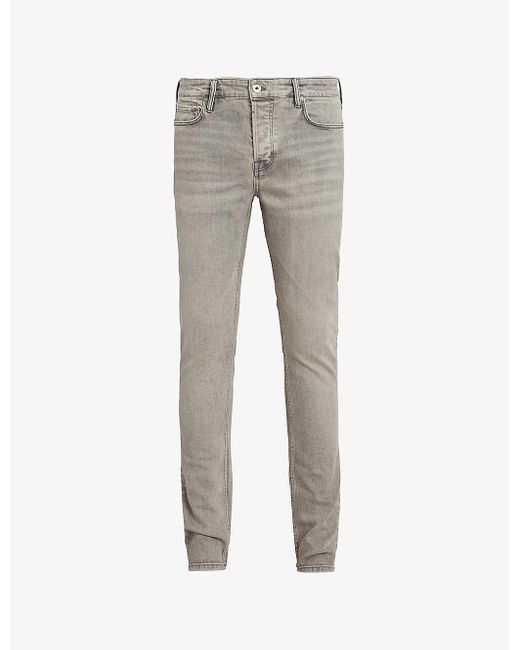AllSaints Gray Cigarette Skinny-fit Stretch-denim Jeans for men