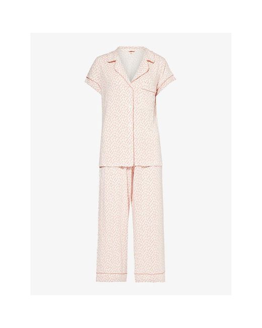 Eberjey Pink Gisele Abstract-pattern Stretch-jersey Pyjamas
