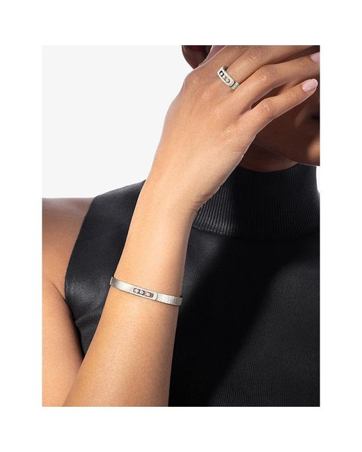 Messika White Move Noa Chiseled 18Ct And 0.15Ct Diamond Bangle Bracelet