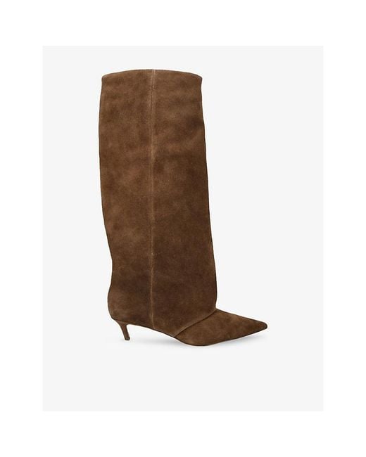 Steve Madden Brown Luca Suede Heeled Boots
