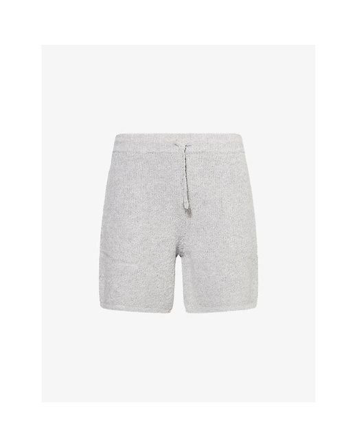 The Couture Club Gray Bouclé Draw-Cord Knitted Shorts for men