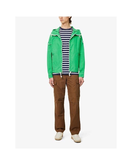 Polo Ralph Lauren Green Drawstring-hood Brand-appliqué Cotton-blend Jacket for men