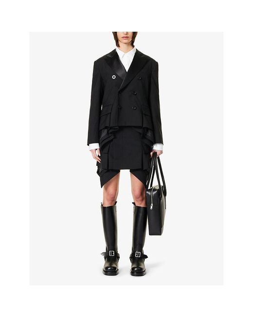 Double layered hem shop coat