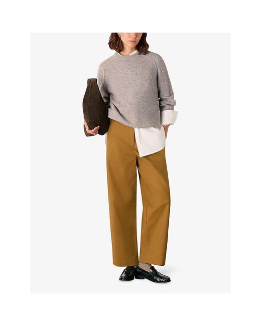 Whistles Natural Aria Ribbed Knitted Jumper