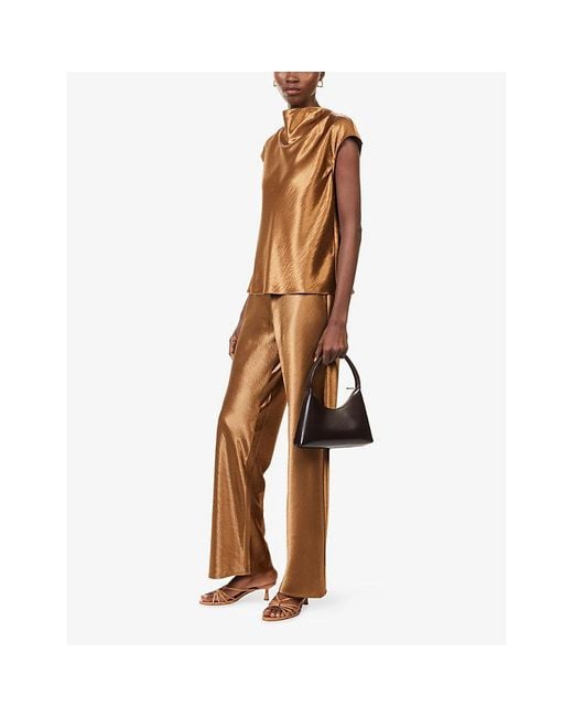 Rails Brown Loretta Cowl-Neckline Woven Top
