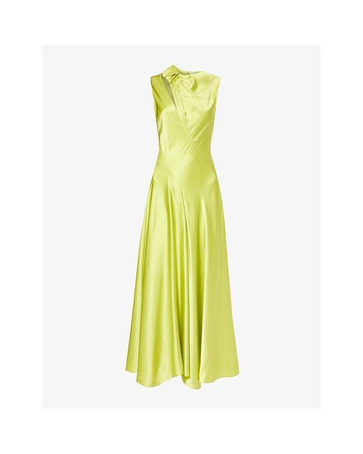 Roksanda Yellow Alma Cut-out Silk Maxi Dress