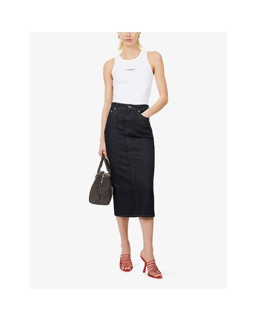 Givenchy White Logo-Print Ribbed Cotton-Jersey Tank Top