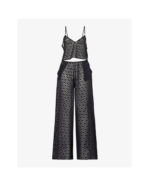 Bluebella Gray Cassat Cami Semi-sheer Woven Pyjama Set