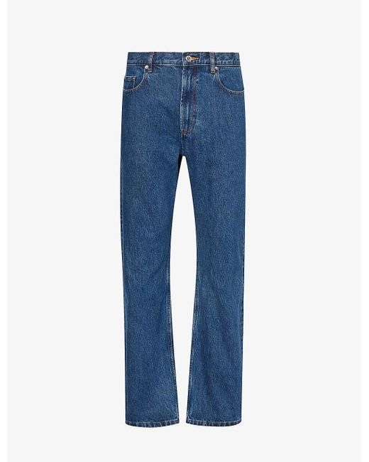 A.P.C. Blue Contrast-stitching Straight-leg Regular-fit Jeans for men