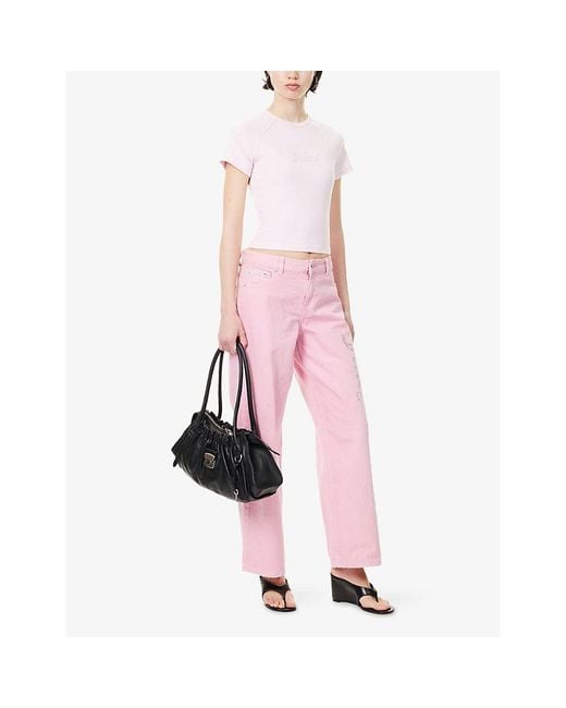 Juicy Couture Pink Logo-Embellished Baby Modal-Blend T-Shirt
