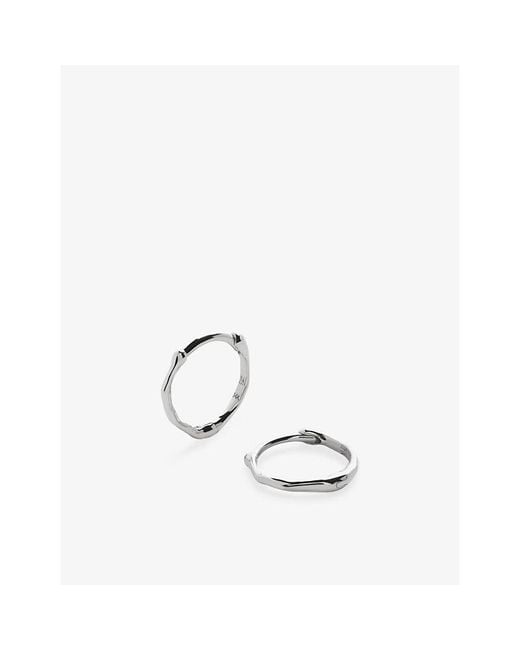 Monica Vinader White Siren 14Ct- Mini Huggie Earrings