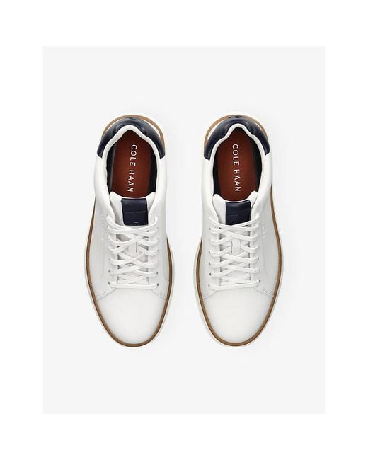 Cole Haan White Grandprø Court Leather Trainers for men