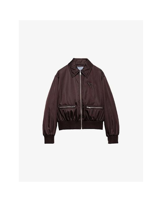 Prada Red Re-Nylon Pointed-Collar Blouson Jacket
