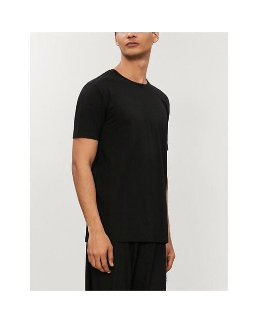 Derek Rose Black Basel Stretch-Modal T-Shirt for men