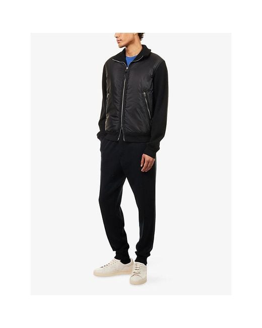 Tom Ford Black Hybrid-Knit Padded Shell Jacket for men