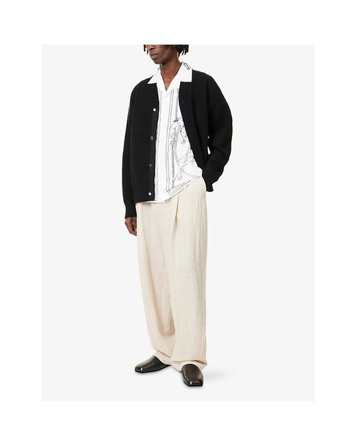 Jacquemus Black V-Neck Wool-Blend Cardigan for men