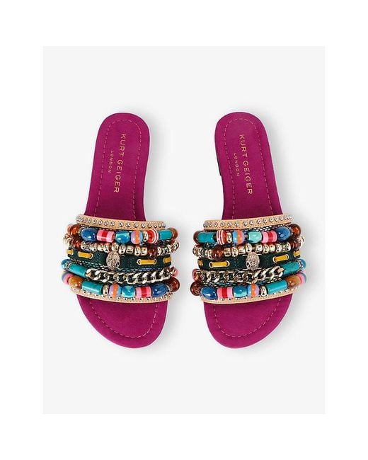 Kurt Geiger Multicolor Southbank Bead-Embellished Woven Sandals