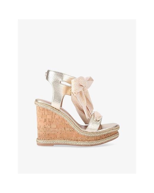 Carvela Kurt Geiger Natural Sorrento Faux-Leather Wedges