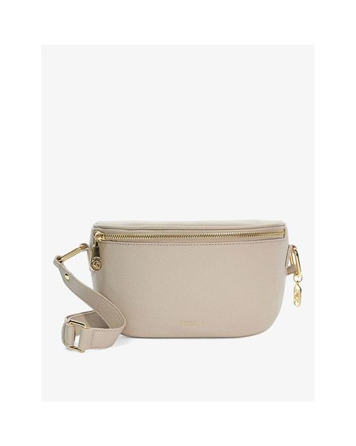 Dune Natural Dent Small Logo-embossed Faux-leather Cross-body Bag
