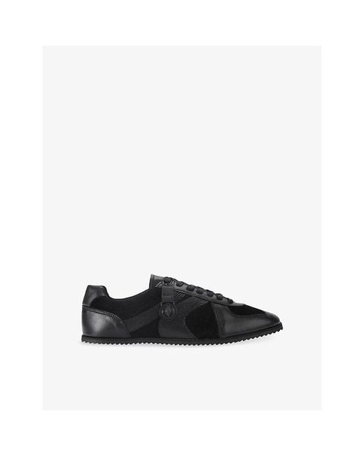 Kurt Geiger Black Eldon Leather And Suede Trainers for men