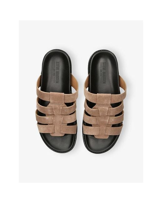 Steve Madden Brown Ankara Suede Sandals for men