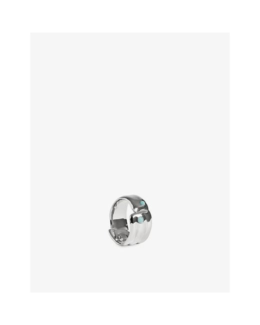 Monica Vinader White Amaia Bold Sterling- And Amazonite Ring