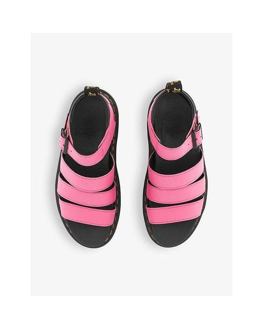 Dr. Martens Pink Blaire-strap Coated-leather Sandals
