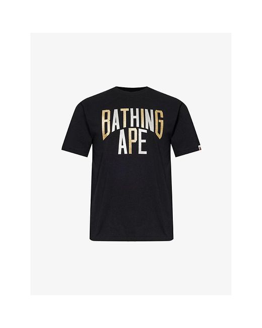 A Bathing Ape Black Nyc Brand-print Cotton-jersey T-shirt X for men