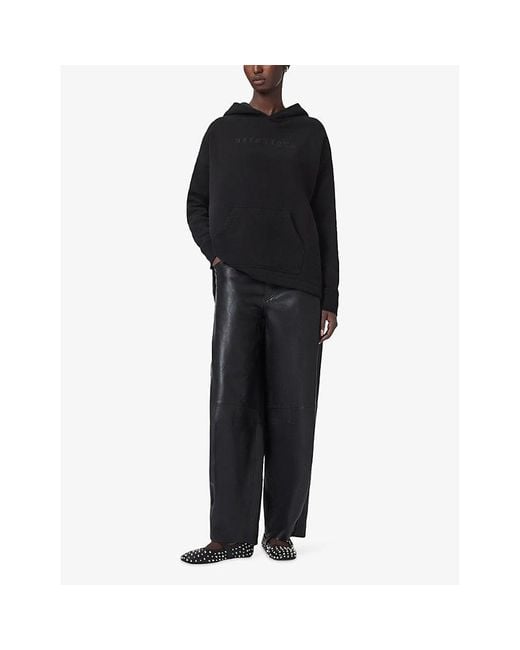 AllSaints Black Vision Etienne Relaxed-Fit Cotton-Jersey Hoody
