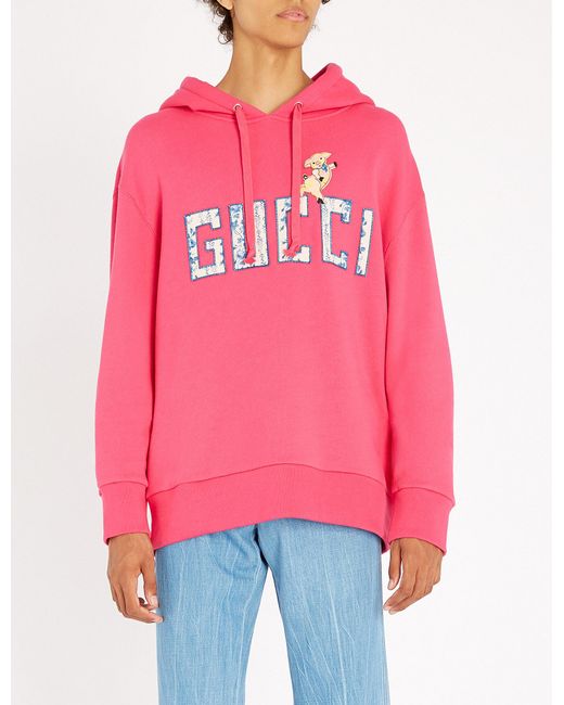 Gucci Pink Piglet Long Sleeve Hooded Sweatshirt for men