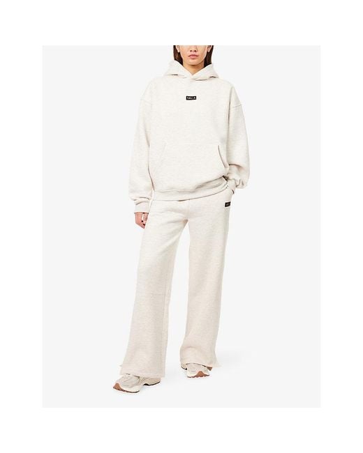 WE Are Tala White Outdoors Graphic Oversized Cotton-Jersey Hoody