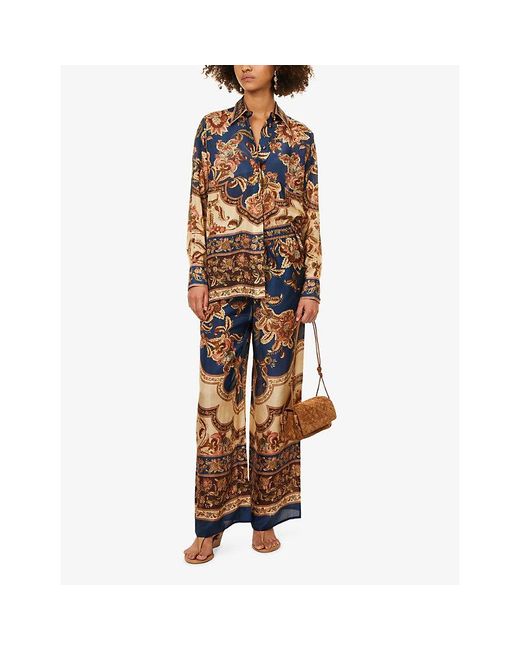 Zimmermann Multicolor Aster Printed Silk Shirt