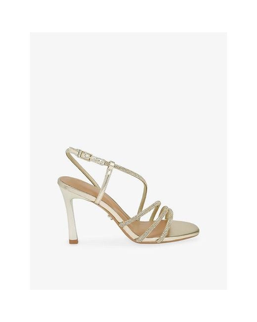 Carvela Kurt Geiger Metallic Paparazza Wide-Fit Jewel Heeled Woven Sandals