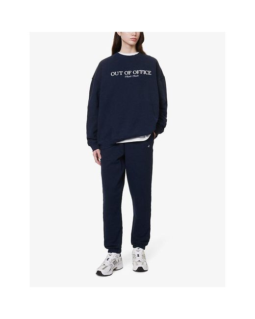 4th & Reckless Blue Peyton Brand-embroidered Cotton-jersey jogging Botto