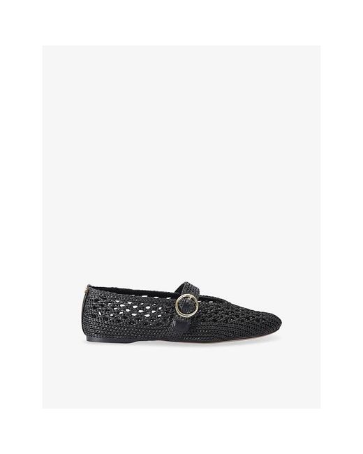 KG by Kurt Geiger Black Noor Woven Ballet Flats
