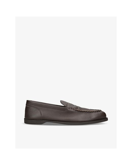 John Lobb Brown Pace Leather Loafers for men