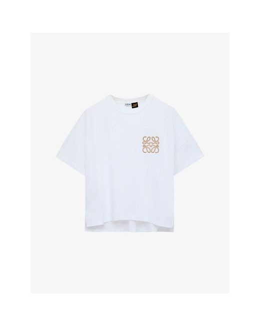 Loewe White X Paula's Ibiza Anagram-Appliqué Boxy-Fit Cotton-Jersey T-Shirt
