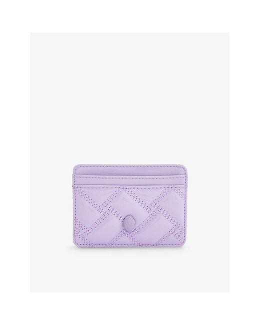 Kurt Geiger Purple Drench Quilted-leather Card Holder